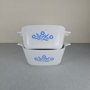 2 Corning Ware BLUE CORNFLOWER‎ 2 3/4 Cup 700ML Casserole Dishes P-43-B